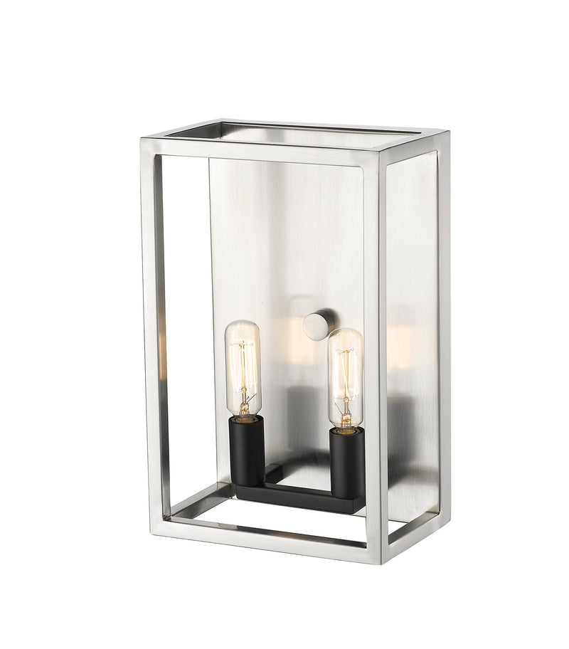 Quadra 2 Light 4.5" Wall Sconce in Brushed Nickel + Matte Black
