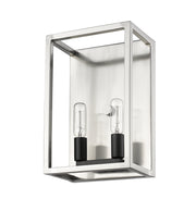 Quadra 2 Light 4.5" Wall Sconce in Brushed Nickel + Matte Black