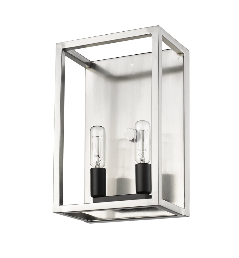 Quadra 2 Light 4.5" Wall Sconce in Brushed Nickel + Matte Black