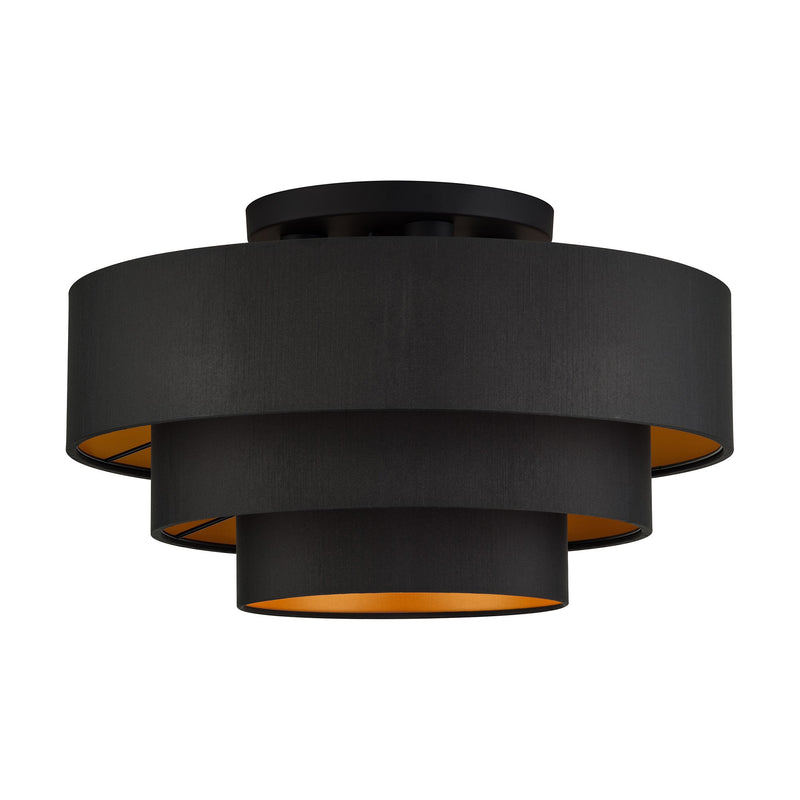 Sentosa 4-Light Extra Large Semi-Flush Mount in Black