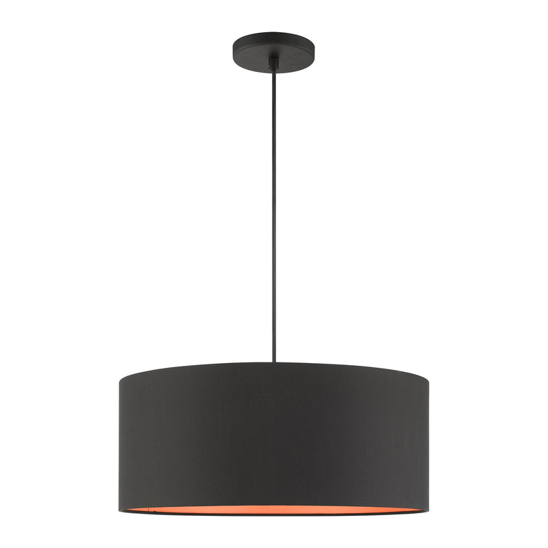 Sentosa 3-Light 18" Drum Pendant in Black