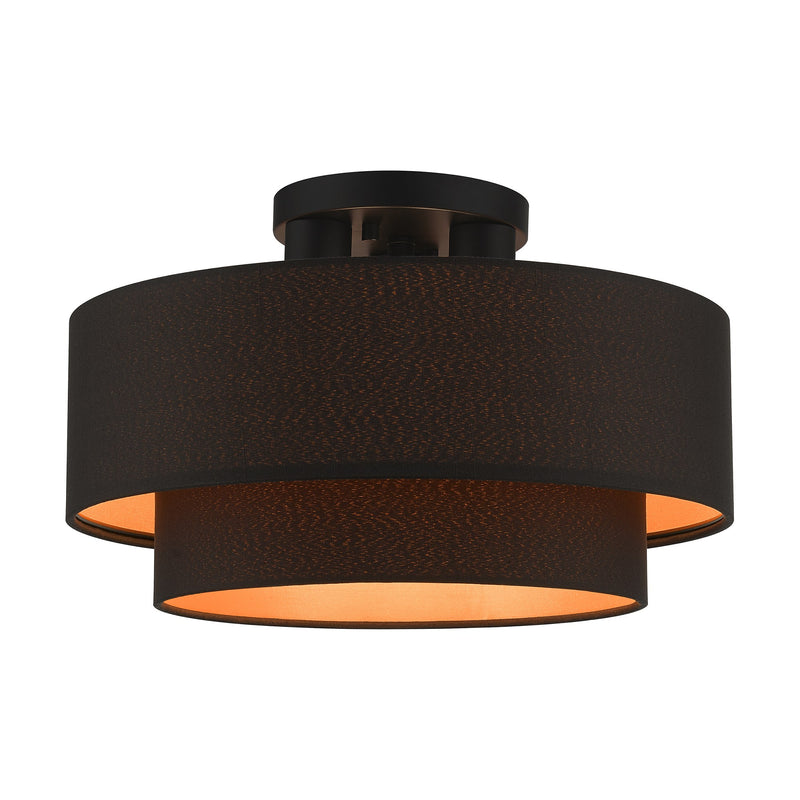 Sentosa 3-Light Large Semi-Flush Mount in Black