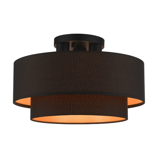 Sentosa 3-Light Large Semi-Flush Mount in Black