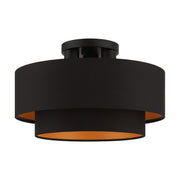 Sentosa 3-Light Large Semi-Flush Mount in Black