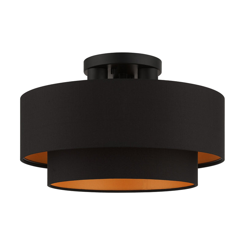 Sentosa 3-Light Large Semi-Flush Mount in Black