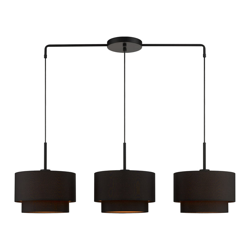 Sentosa 3-Light Large Linear Chandelier in Black