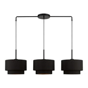 Sentosa 3-Light Large Linear Chandelier in Black