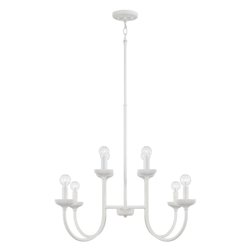 Mallory 8-Light Chandelier in Ceramic White