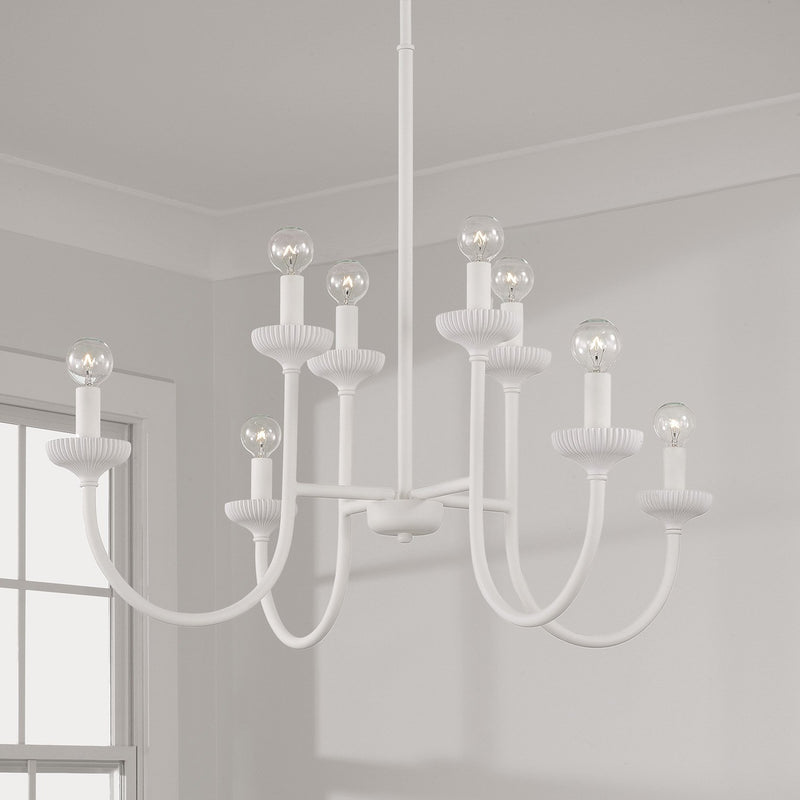 Mallory 8-Light Chandelier in Ceramic White