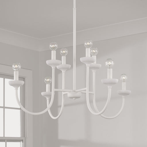 Mallory 8-Light Chandelier in Ceramic White