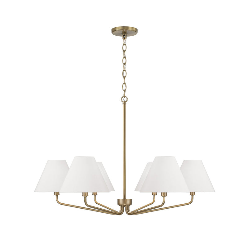 Chadwick 6-Light Chandelier in Aged Brass