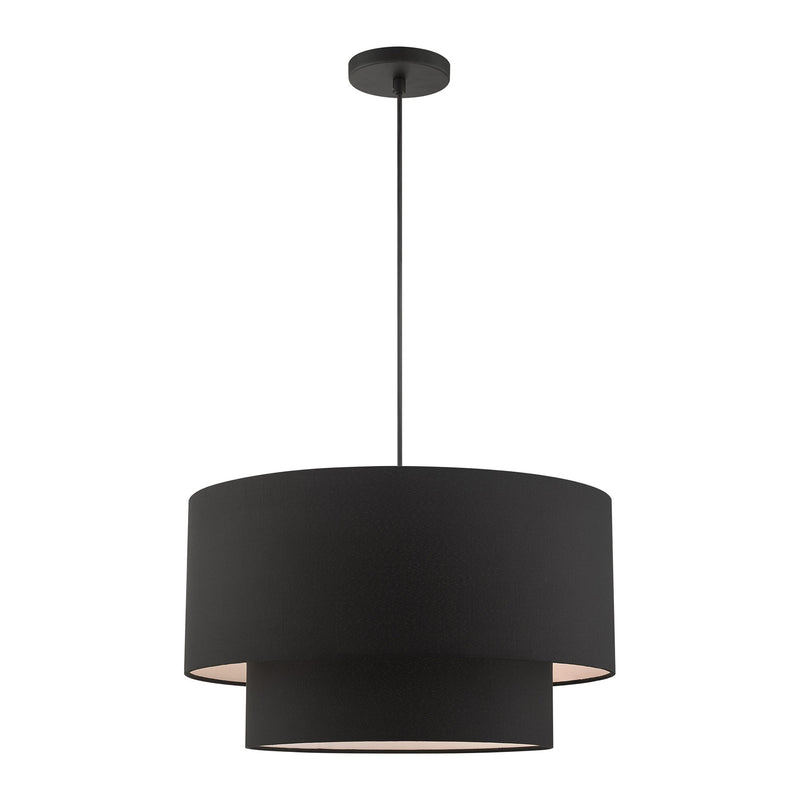 Bainbridge 3-Light 20" Tiered Pendant in Black