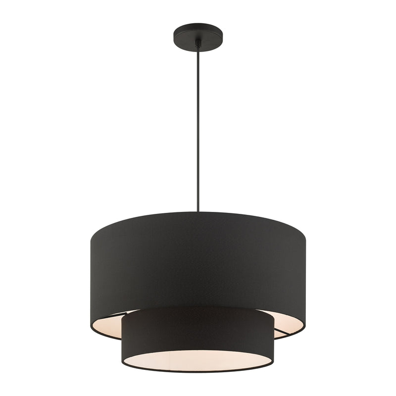 Bainbridge 3-Light 20" Tiered Pendant in Black
