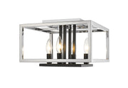 Quadra 4 Light 13" Flush Mount in Chrome + Matte Black