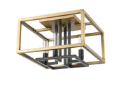 Quadra 4 Light 13" Flush Mount in Olde Brass + Bronze