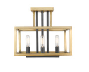 Quadra 4 Light Semi Flush Mount in Olde Brass + Bronze