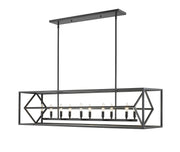 Euclid 10 Light 56" Linear Pendant in Matte Black