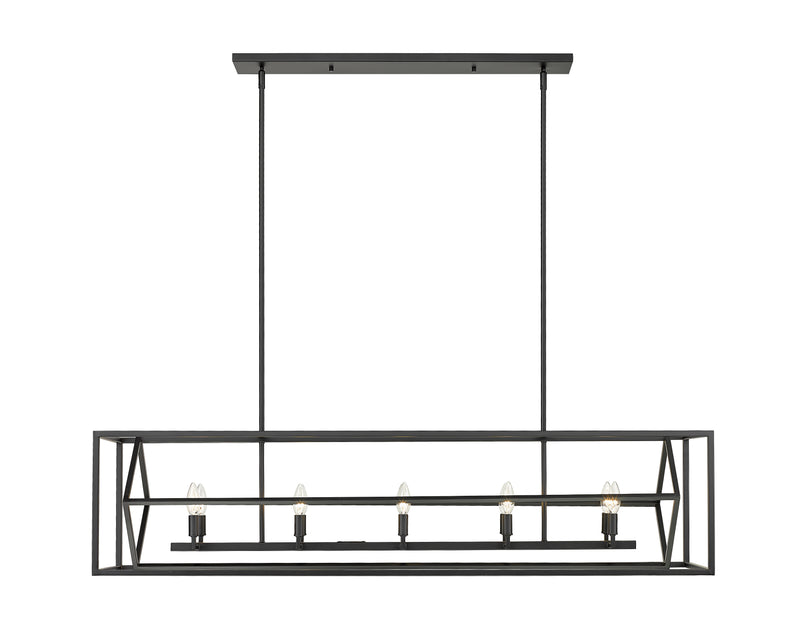 Euclid 10 Light 56" Linear Pendant in Matte Black