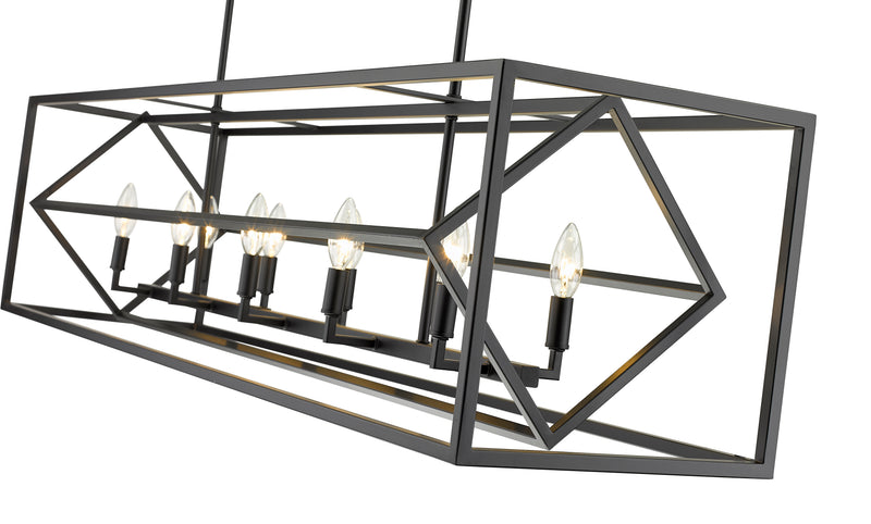Euclid 10 Light 56" Linear Pendant in Matte Black