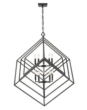 Euclid 10 Light 41.5" Chandelier in Matte Black