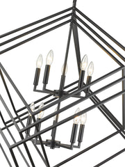 Euclid 10 Light 41.5" Chandelier in Matte Black