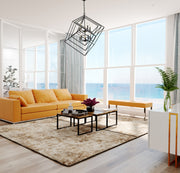 Euclid 10 Light 41.5" Chandelier in Matte Black in a room setting
