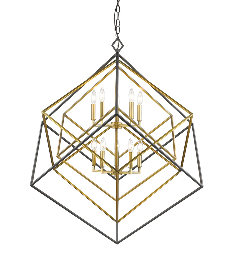 Euclid 10 Light 41.5" Chandelier in Olde Brass + Bronze