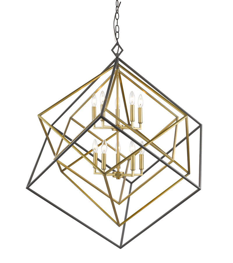 Euclid 10 Light 41.5" Chandelier in Olde Brass + Bronze