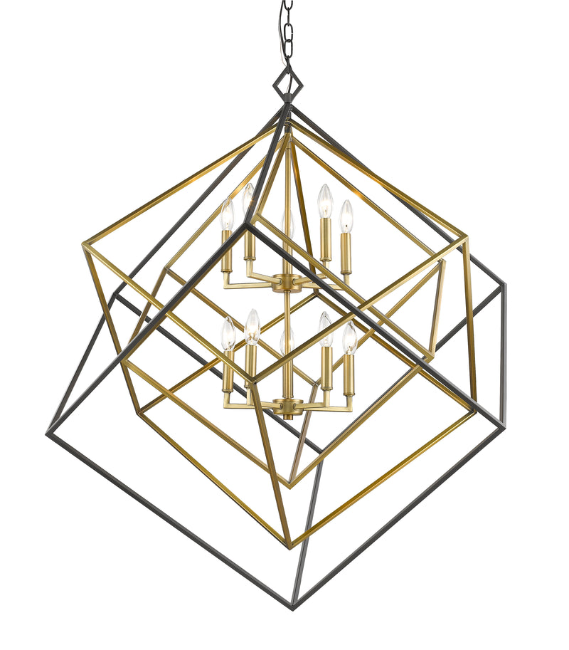 Euclid 10 Light 41.5" Chandelier in Olde Brass + Bronze