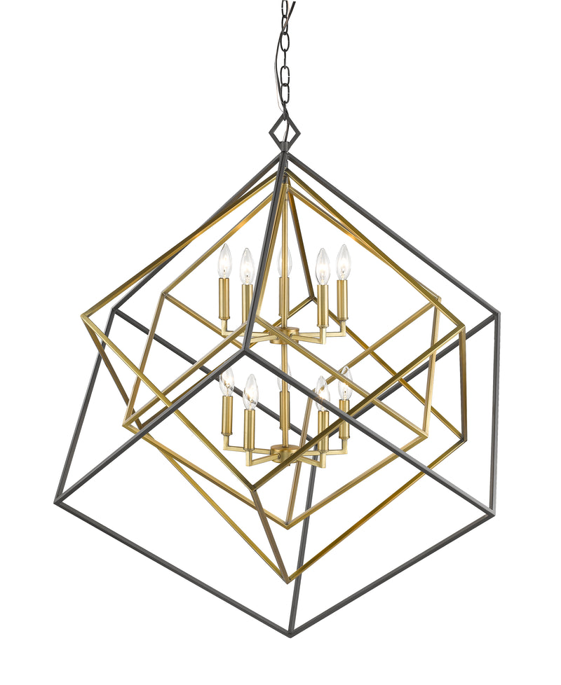 Euclid 10 Light 41.5" Chandelier in Olde Brass + Bronze