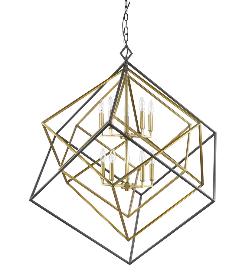 Euclid 10 Light 41.5" Chandelier in Olde Brass + Bronze