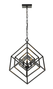 Euclid 3 Light 23" Chandelier in Matte Black