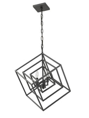 Euclid 3 Light 23" Chandelier in Matte Black