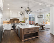 Euclid 3 Light 23" Chandelier in Matte Black in a room setting