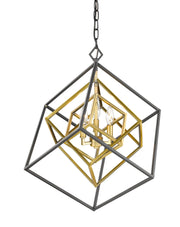 Euclid 3 Light 23" Chandelier in Olde Brass + Bronze