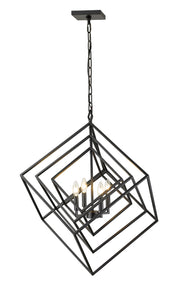 Euclid 4 Light 29.5" Chandelier in Matte Black