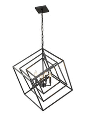 Euclid 4 Light 29.5" Chandelier in Matte Black