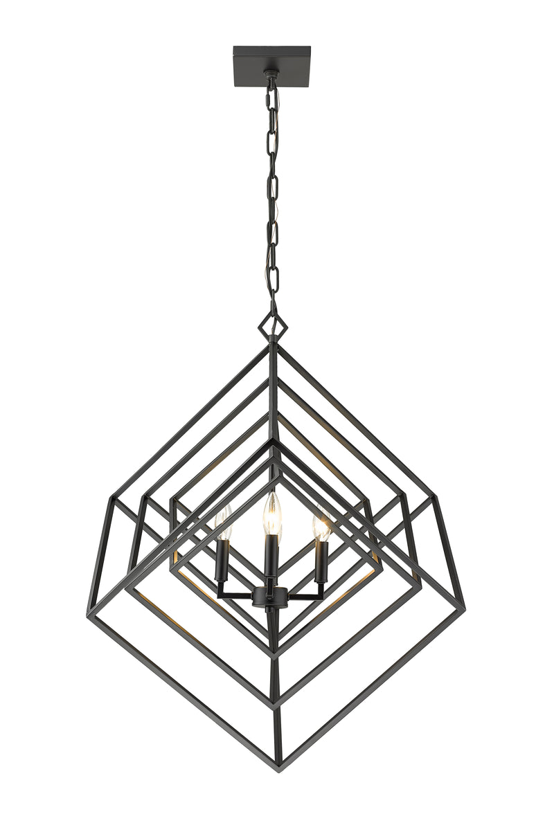 Euclid 4 Light 29.5" Chandelier in Matte Black