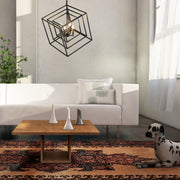 Euclid 4 Light 29.5" Chandelier in Matte Black in a room setting