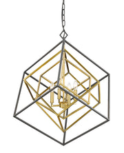 Euclid 4 Light 29.5" Chandelier in Olde Brass + Bronze
