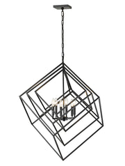 Euclid 6 Light 35.5" Chandelier in Matte Black