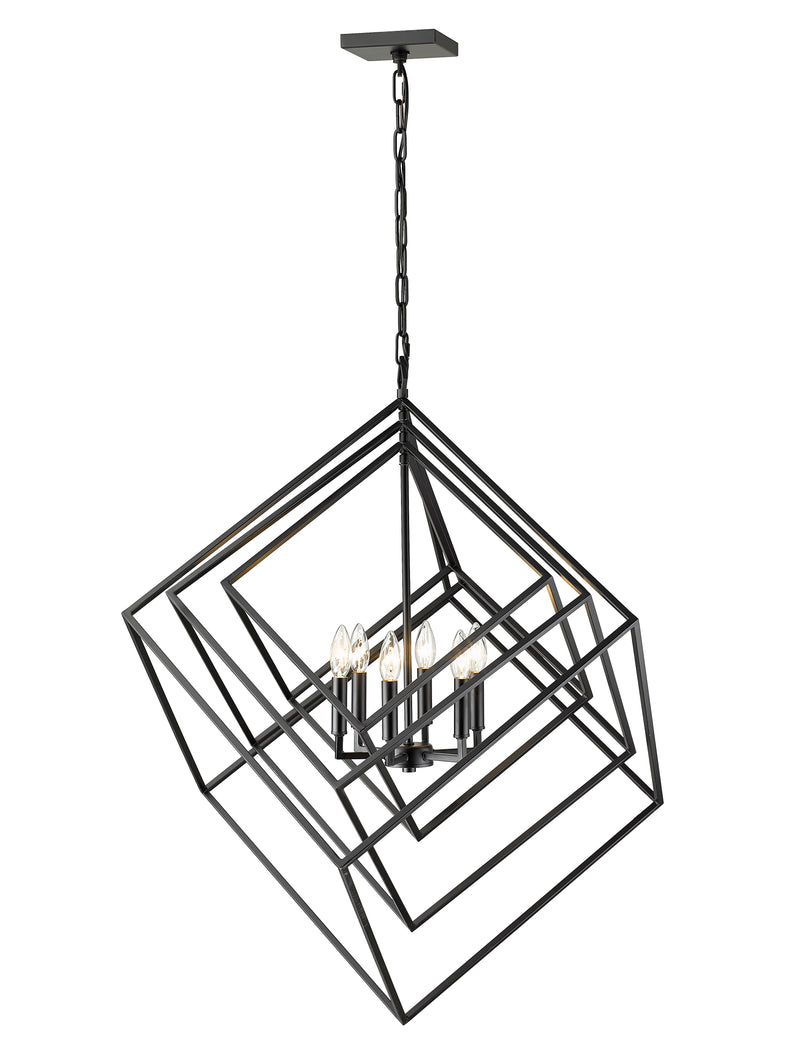 Euclid 6 Light 35.5" Chandelier in Matte Black