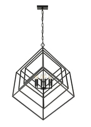 Euclid 6 Light 35.5" Chandelier in Matte Black