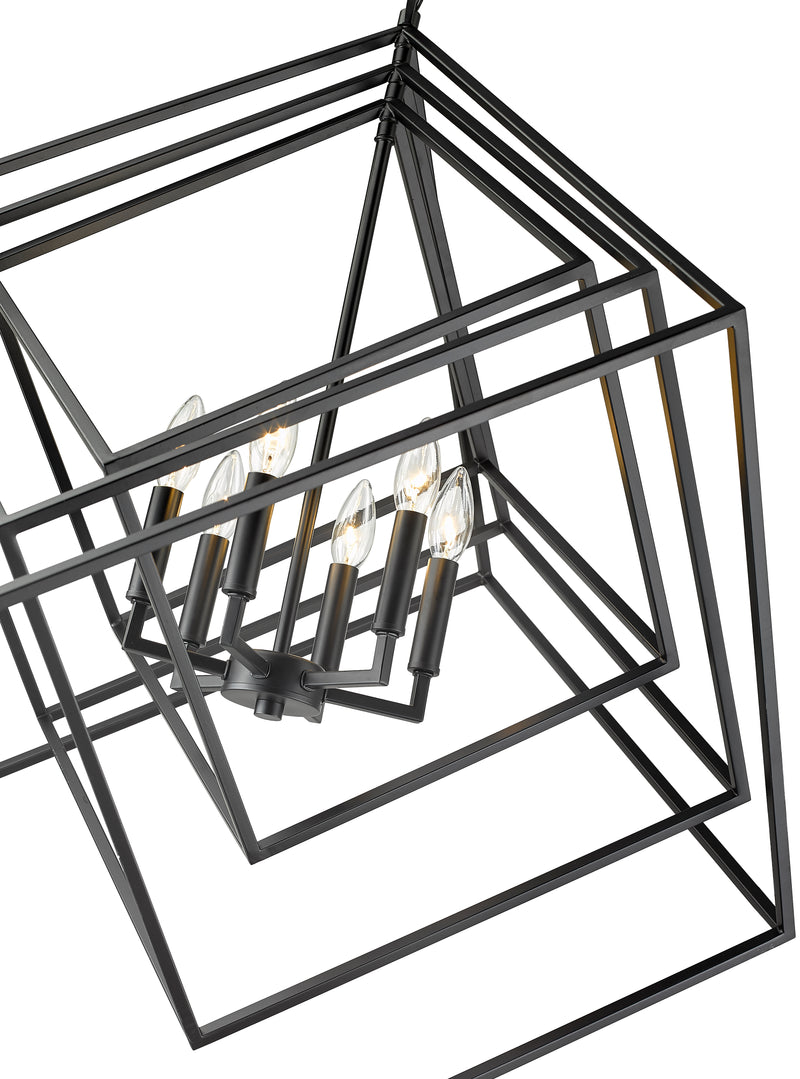 Euclid 6 Light 35.5" Chandelier in Matte Black