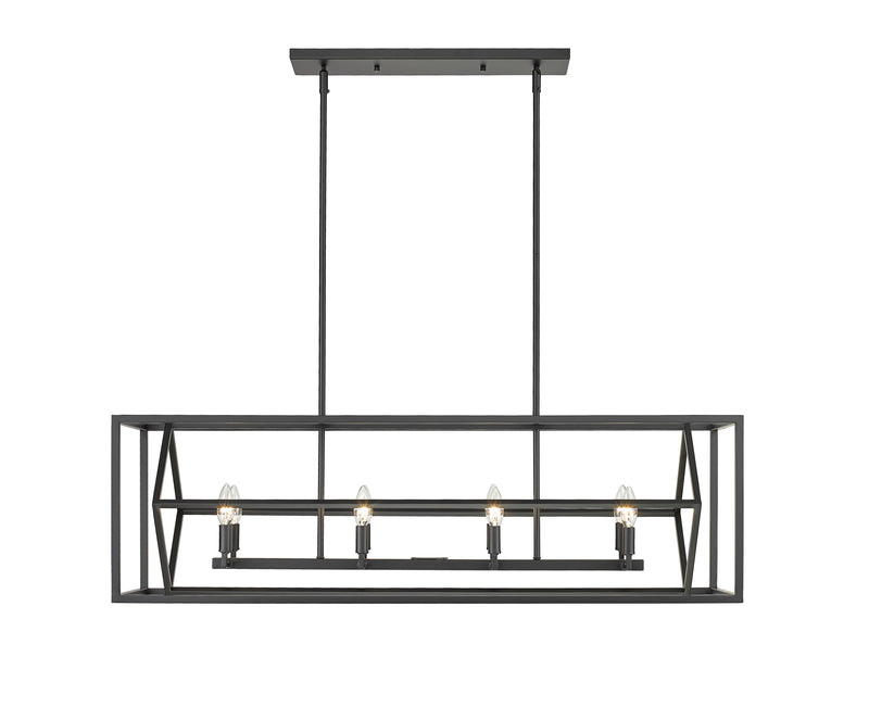 Euclid 8 Light 44" Linear Pendant in Matte Black
