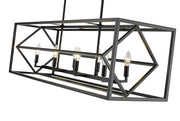 Euclid 8 Light 44" Linear Pendant in Matte Black