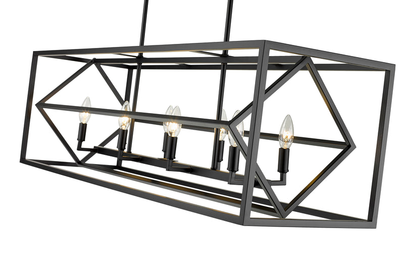 Euclid 8 Light 44" Linear Pendant in Matte Black