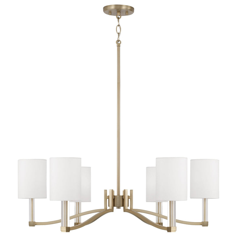 Ingrid 6-Light Chandelier in Matte Brass