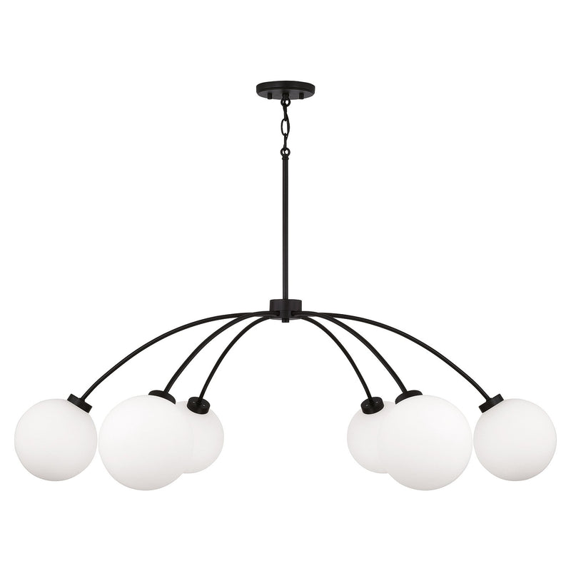 Amos 6-Light Chandelier in Black Iron