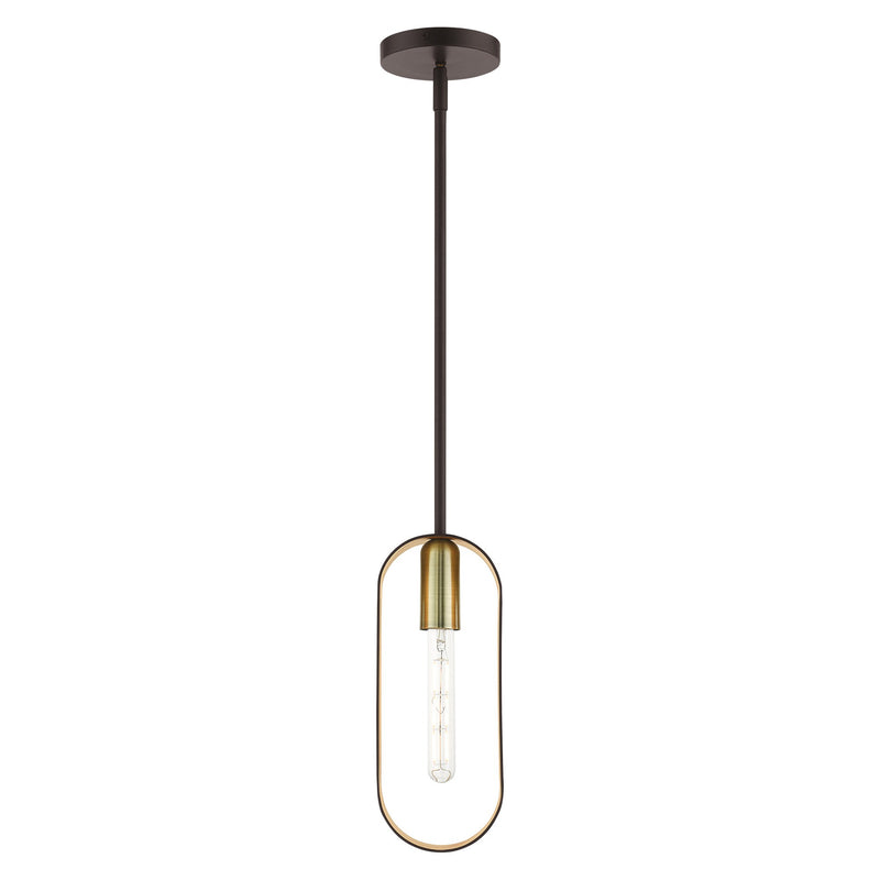 Ravena Pendant in Bronze with Antique Brass Accents